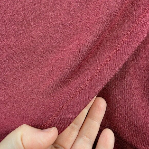 Athleta Decadent Red Purana Wrap Sweatshirt Cardigan Hoodie Soft Stretch Yoga Lg - Picture 6 of 13